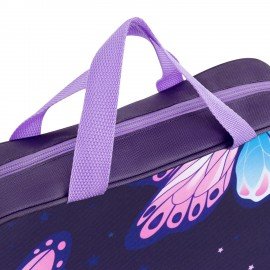 Папка на молнии с ручками BRAUBERG А4, 1 отделение, полиэстер, 80 мм, "Shining butterflies", 274504