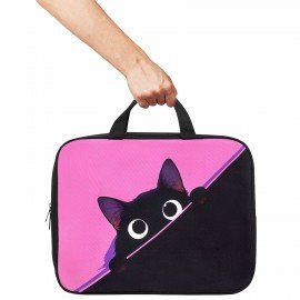 Папка на молнии с ручками BRAUBERG А4, 1 отделение, полиэстер, 80 мм, "Hiding cat", 274506