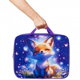 Папка на молнии с ручками BRAUBERG KIDS А4, 1 отделение, полиэстер, 80 мм, "Chilling fox", 274512
