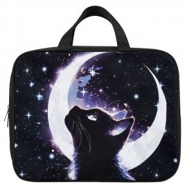Папка на молнии с ручками BRAUBERG KIDS А4, 1 отделение, полиэстер, 80 мм, "Moon cat", 274513