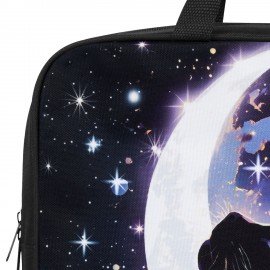 Папка на молнии с ручками BRAUBERG KIDS А4, 1 отделение, полиэстер, 80 мм, "Moon cat", 274513