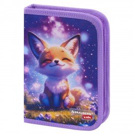 Пенал BRAUBERG KIDS, 1 отделение, 2 откидные планки, 21х14 см, "Chilling fox", 274544