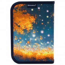 Пенал BRAUBERG, 1 отделение, 1 откидная планка, полиэстер, 21х14 см, "Dreaming fox", 274595