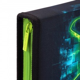 Пенал BRAUBERG, 1 отделение, 1 откидная планка, полиэстер, 21х14 см, "Neon gamepad", 274596