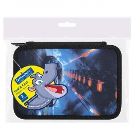 Пенал BRAUBERG, 3 отделения, полиэстер, 21х14 см, "Night race", 274601