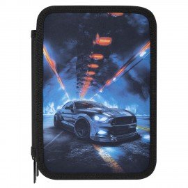 Пенал BRAUBERG, 3 отделения, полиэстер, 21х14 см, "Night race", 274601