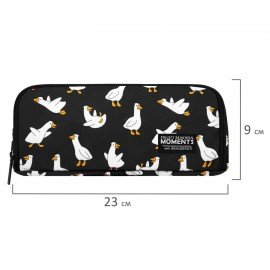 Пенал-органайзер BRAUBERG, 2 откидные планки, полиэстер, 23x9х7 см, "Geese print", 274610