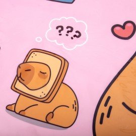 Настольное покрытие ЮНЛАНДИЯ для труда и творческих занятий, ПВХ, "Happy capybaras", 50х70 см, 274621
