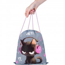 Мешок для обуви ПИФАГОР, 1 отделение, 42х34 см, "Ruffled kitten", 274631