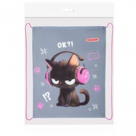 Мешок для обуви ПИФАГОР, 1 отделение, 42х34 см, "Ruffled kitten", 274631