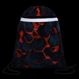 Мешок для обуви BRAUBERG, светоотражающая полоса, 2 отделения, 46х36 см, "Lava blocks", 274635