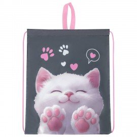 Мешок для обуви BRAUBERG KIDS, с петлей, 42х34 см, "Purr cat", 274640
