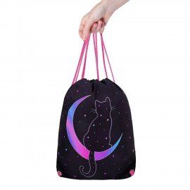 Мешок для обуви BRAUBERG PREMIUM, карман, подкладка, светоотражайка, 43х33 см, "Night moon", 274645