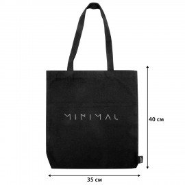 Сумка шоппер BRAUBERG, канвас, 40х35 см, черный, "Minimal", 274649