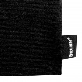 Сумка шоппер BRAUBERG, канвас, 40х35 см, черный, "Minimal", 274649