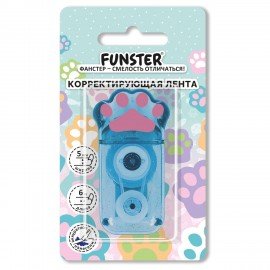Корректирующая лента FUNSTER (ФАНСТЕР) "Кошачьи лапки", 5 мм х 6 м, ассорти, блистер, 274661