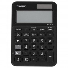 Калькулятор настольный CASIO MS-20UC-BK-W-EC (15х10,5х2,3 см) 12 разрядов, дв.питание