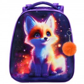 Ранец BRAUBERG UP, 2 отделения, с брелоком, "Bright fox", 36х28х15 см, 274665