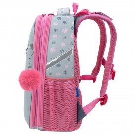 Ранец BRAUBERG UP, 2 отделения, с брелоком, "Милые коты", 36х28х15 см, 274667