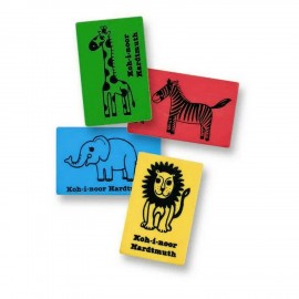 Ластик KOH-I-NOOR "Animals", 35,5х23х8мм, ассорти, мягкий, прямоугольный, натуральный каучук, 6200006001KK