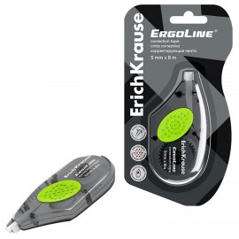 Корректирующая лента ERICH KRAUSE ErgoLine®, с резиновой вставкой, 5мм х 8м, серый, 5, 53604