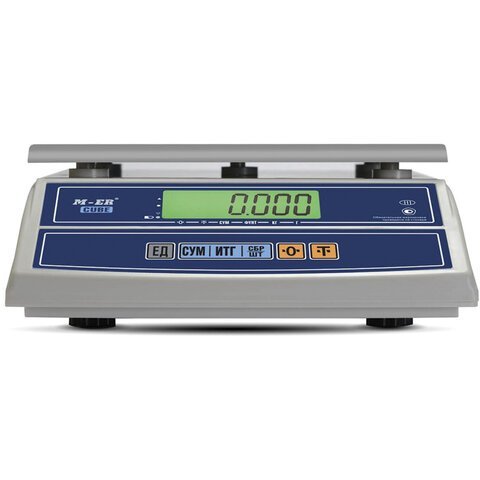 Весы фасовочные MERTECH M-ER 326FL-6.1 LCD (0,04-6 кг), дискретность 1 г, платформа 280x235 мм, без стойки, 3055