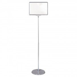 Стойка-инфодержатель напольная (ценникодержатель), 210x300 мм, А4, сталь, СЕРАЯ, BRAUBERG, 291035