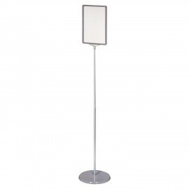 Стойка-инфодержатель напольная (ценникодержатель), 210x300 мм, А4, сталь, СЕРАЯ, BRAUBERG, 291035