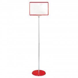 Стойка-инфодержатель напольная (ценникодержатель), 210x300 мм, А4, сталь, КРАСНАЯ, BRAUBERG, 291036