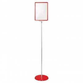 Стойка-инфодержатель напольная (ценникодержатель), 210x300 мм, А4, сталь, КРАСНАЯ, BRAUBERG, 291036