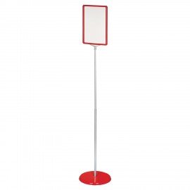 Стойка-инфодержатель напольная (ценникодержатель), 210x300 мм, А4, сталь, КРАСНАЯ, BRAUBERG, 291036