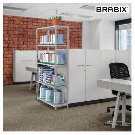 Стеллаж металлический BRABIX "MS Plus-200/40-5", 2000х1000х400 мм, 5 полок, регулируемые опоры, 291109, S241BR164502