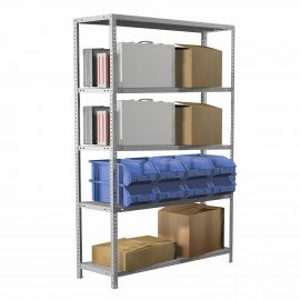 Стеллаж металлический BRABIX "MS Plus-200/50-5", 2000х1000х500 мм, 5 полок, регулируемые опоры, 291110, S241BR165502