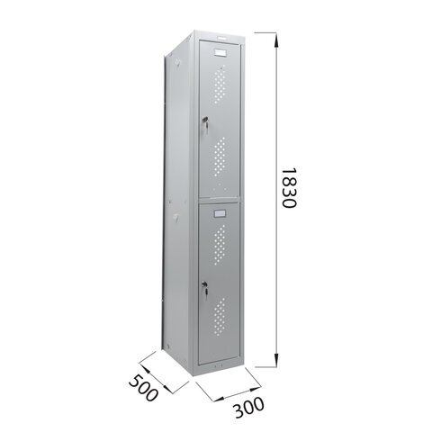 Шкаф (секция без стенки) металлический для одежды BRABIX "LK 02-30", УСИЛЕННЫЙ, 1830х300х500 мм, 291134, S230BR421202
