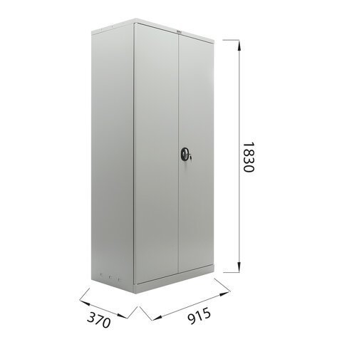 Шкаф металлический офисный BRABIX "MK 18/91/37", 1830х915х370 мм, 45 кг, 4 полки, разборный, 291135, S204BR180102
