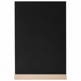Табличка меловая настольная А5, вертикальная, на деревянной подставке, ПВХ, черная, BRAUBERG, 291299