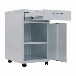 Тумба медицинская подкатная HILFE "МД ТП-2" 710х420х490 мм, с ящиком, цвет белый, S26199402209