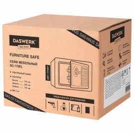 Сейф мебельный DASWERK SC-170EL (170х230х170 мм), электронный замок, графит, 291338