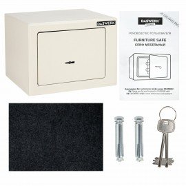 Сейф мебельный DASWERK SC-170KL (170х230х170 мм), ключевой замок, бежевый, 291339