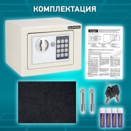 Сейф мебельный DASWERK SC-170EL (170х230х170 мм), электронный замок, бежевый, 291340