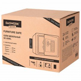 Сейф мебельный DASWERK SC-200EL (200х310х200 мм), электронный замок, графит, 291341