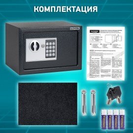 Сейф мебельный DASWERK SC-200EL (200х310х200 мм), электронный замок, графит, 291341