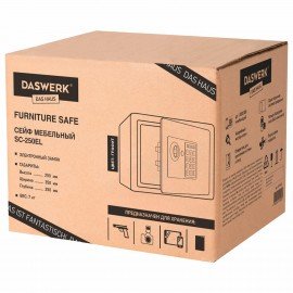 Сейф мебельный DASWERK SC-250EL (250х350х250 мм), электронный замок, графит, 291343