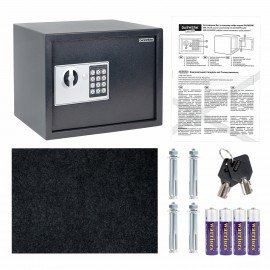 Сейф мебельный DASWERK SC-250EL (250х350х250 мм), электронный замок, графит, 291343