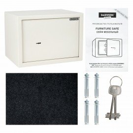 Сейф мебельный DASWERK SC-250KL (250х350х250 мм), ключевой замок, бежевый, 291344