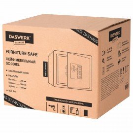 Сейф мебельный DASWERK SC-300EL (300х380х300 мм), электронный замок, графит, 291346