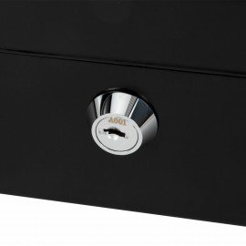 Ящик для денег, ценностей, документов, печатей, 90х240х300 мм, ключевой замок, черный, BRAUBERG, 291348