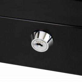 Ящик для денег, ценностей, документов, печатей, 90х180х250 мм, ключевой замок, черный, BRAUBERG, 291349