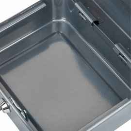 Ящик для денег, ценностей, документов, печатей, 90х160х200 мм, ключевой замок, серебристый, BRAUBERG, 291352