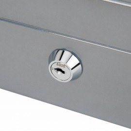 Ящик для денег, ценностей, документов, печатей, 90х160х200 мм, ключевой замок, серебристый, BRAUBERG, 291352